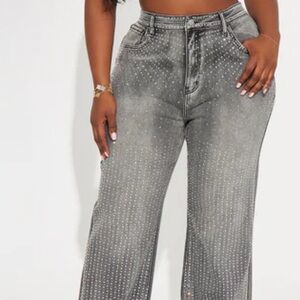 Studded Gray Denim Jeans